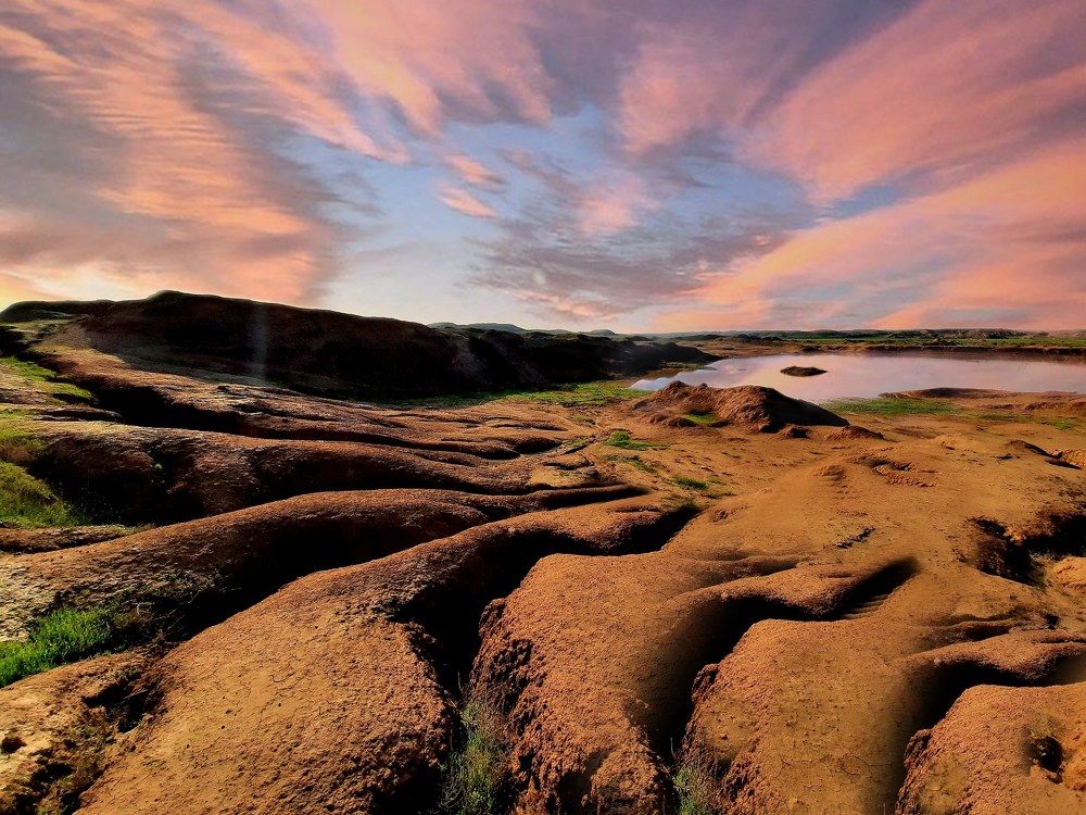 Rainwater route and the creation of a small lake