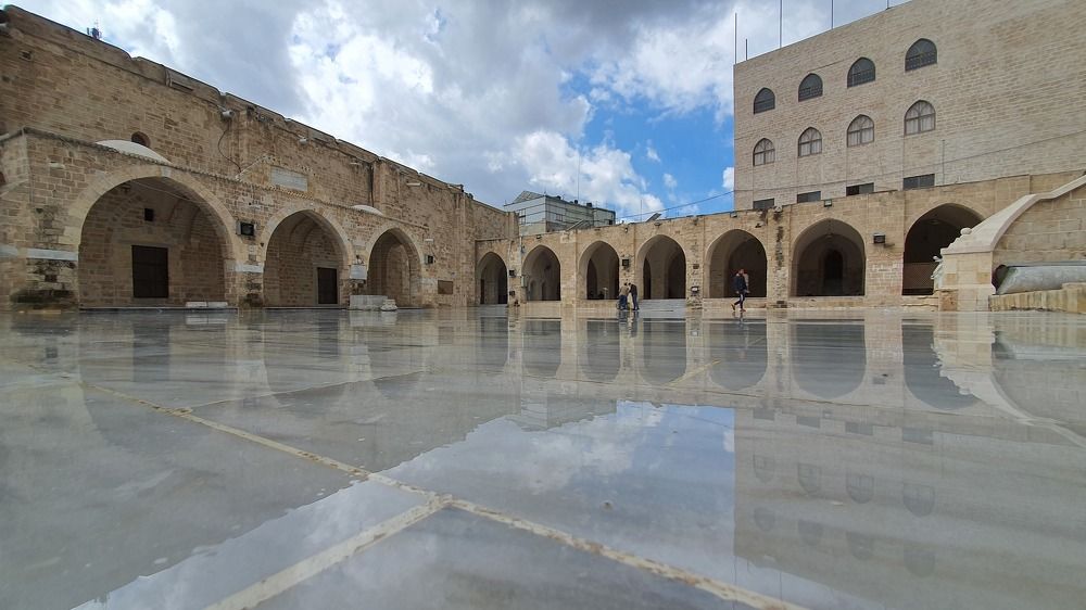 Reflection from inside the mosque