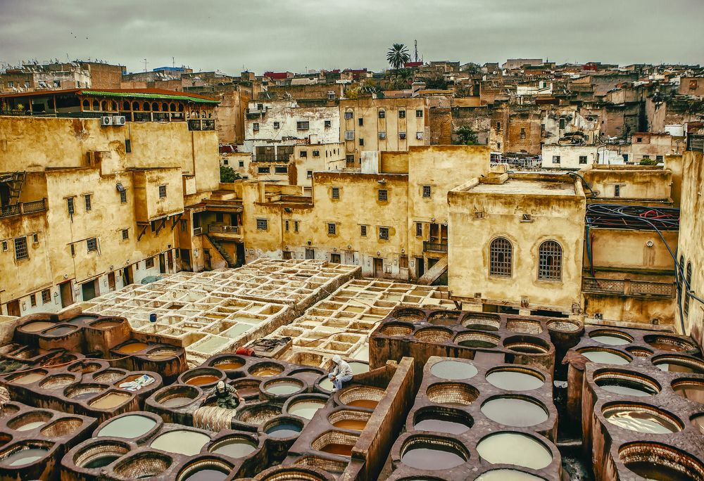 View over tannery in Fes