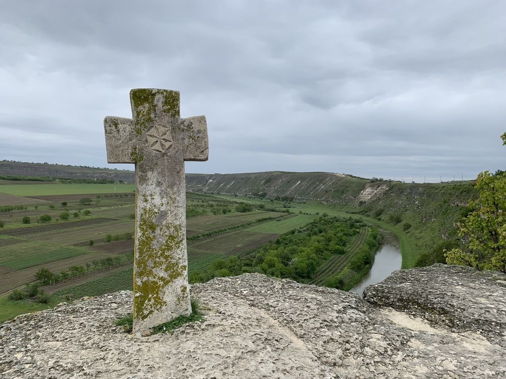Old stoned cross at ORHEIUL VECHI area in rep. Moldova