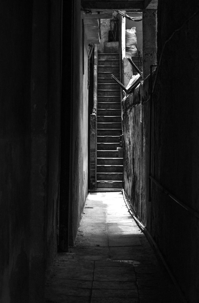 La escalera del pasillo