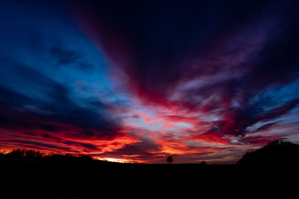 The burning March skies!