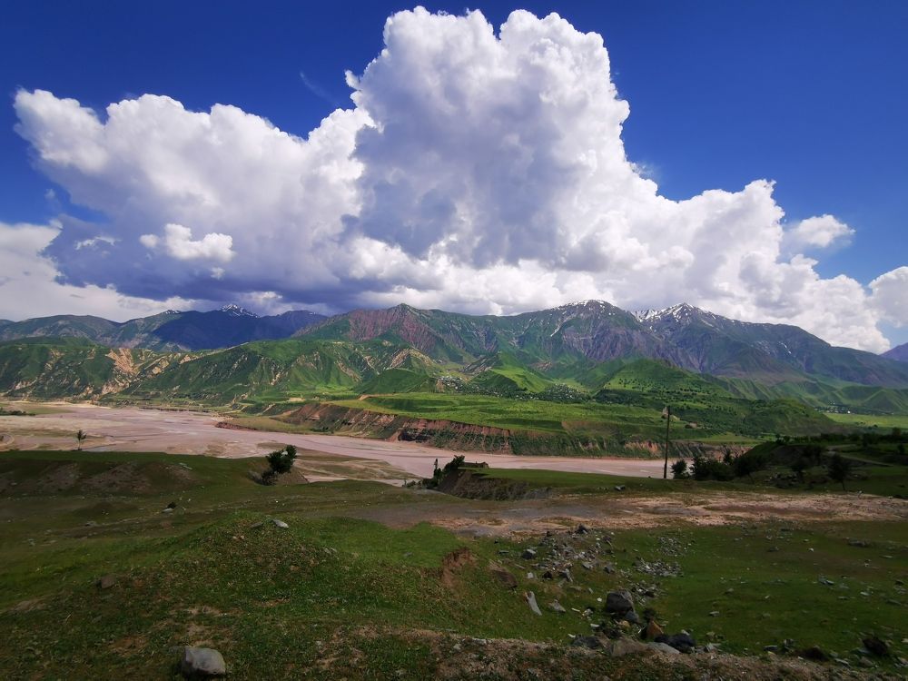 Clouds over Vakhsh River