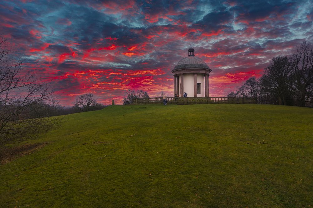 Sunset over the park