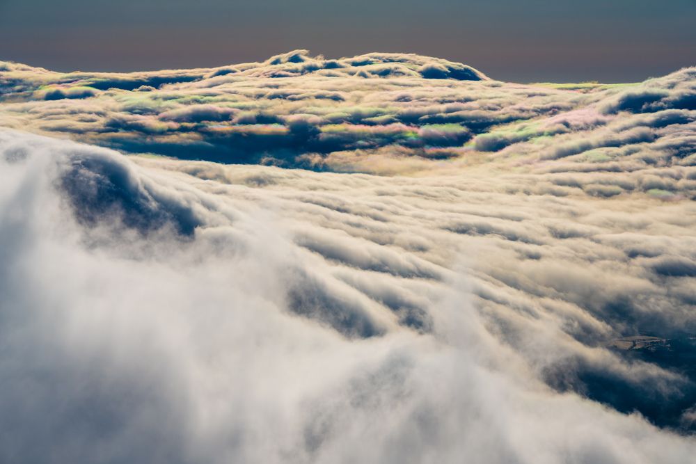 rainbow-colored sea of clouds