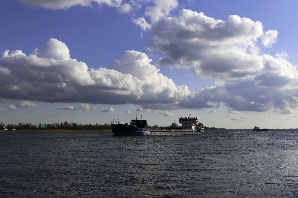 Clouds over the river Dniepr