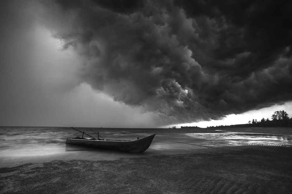 Resting under the storm