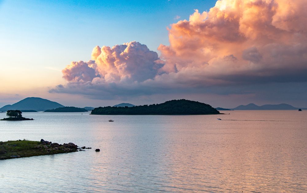 Cloudscape over lake