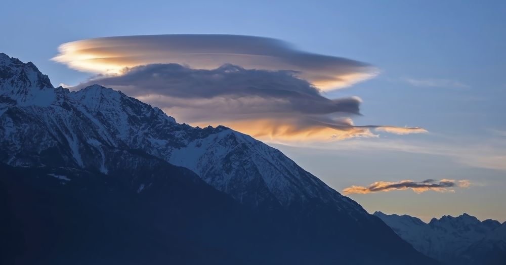 The Alps. Lenticular clouds.