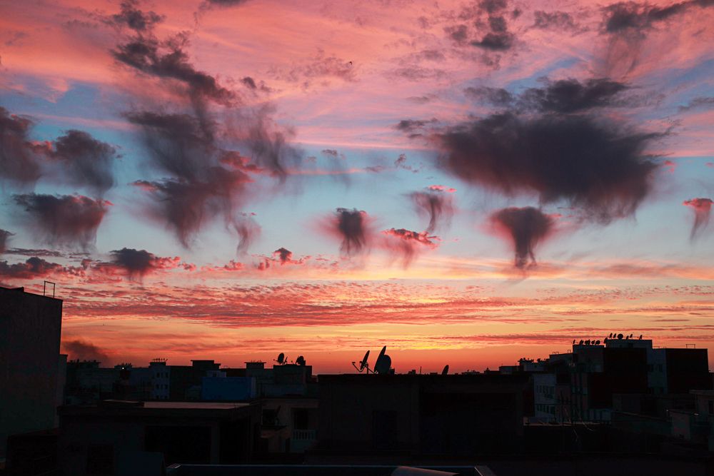 Clouds in sunset time