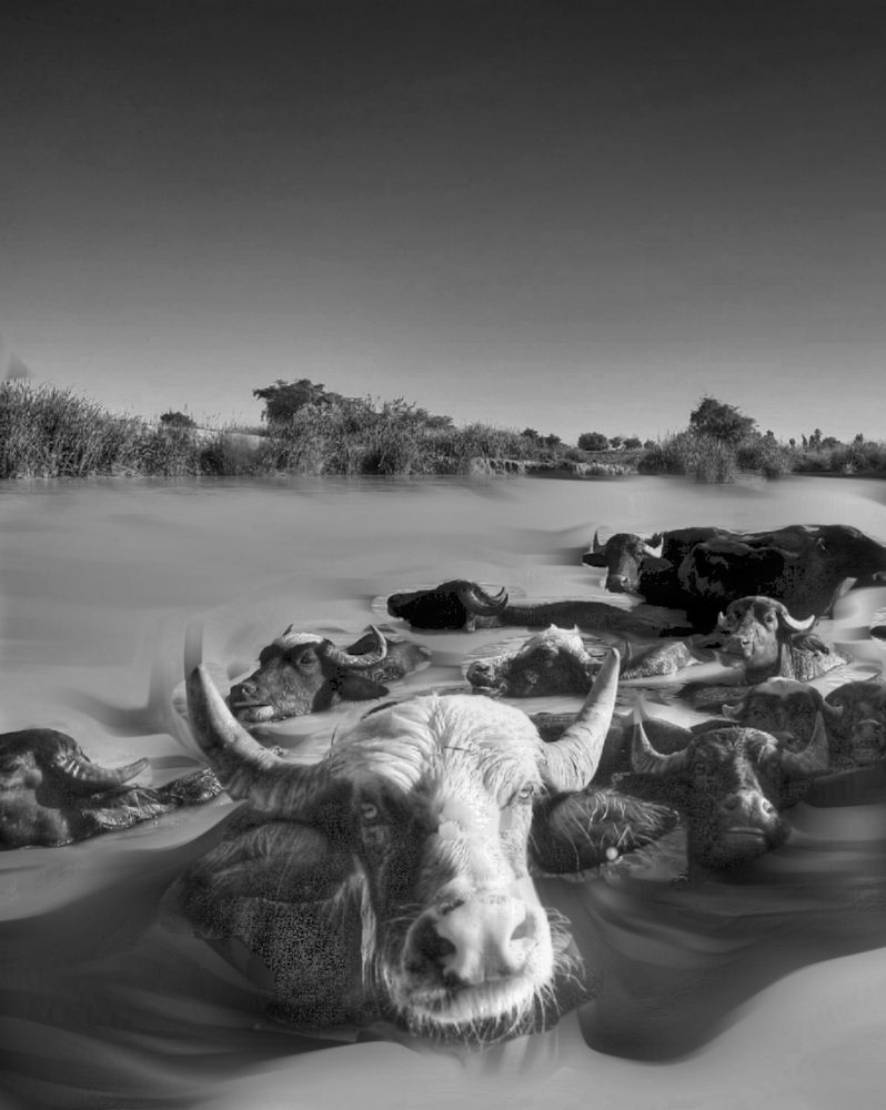 Buffalo in the river