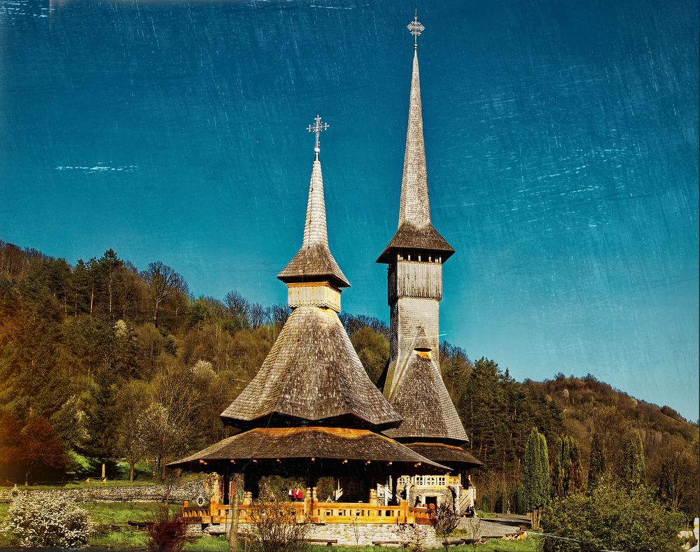 The old wooden church in Barsana, Maramures RO