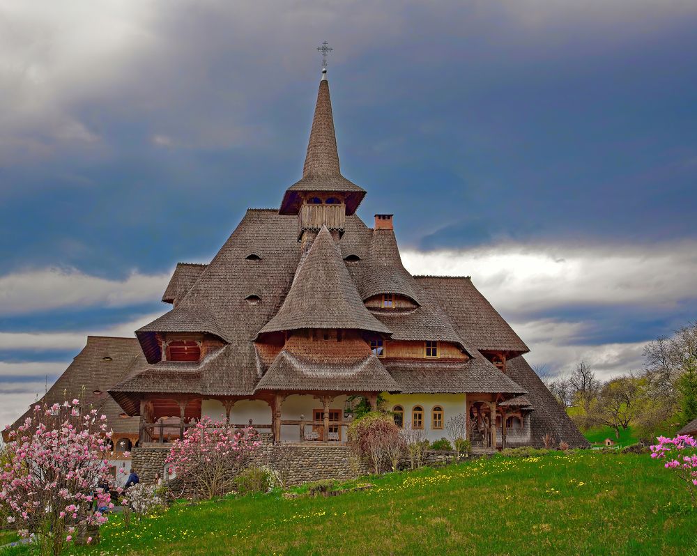 Wooden monastery in Barsana, Maramures RO