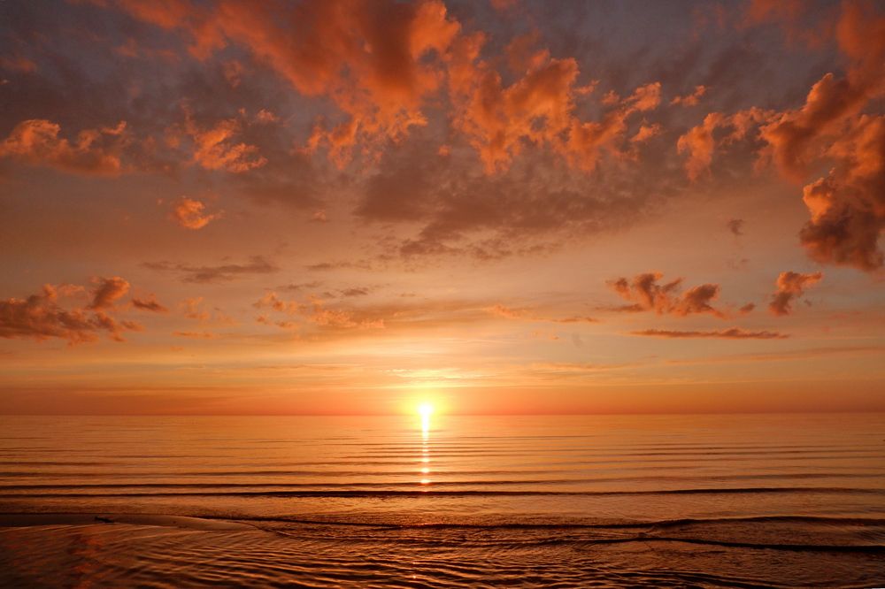 Sunset over baltic sea