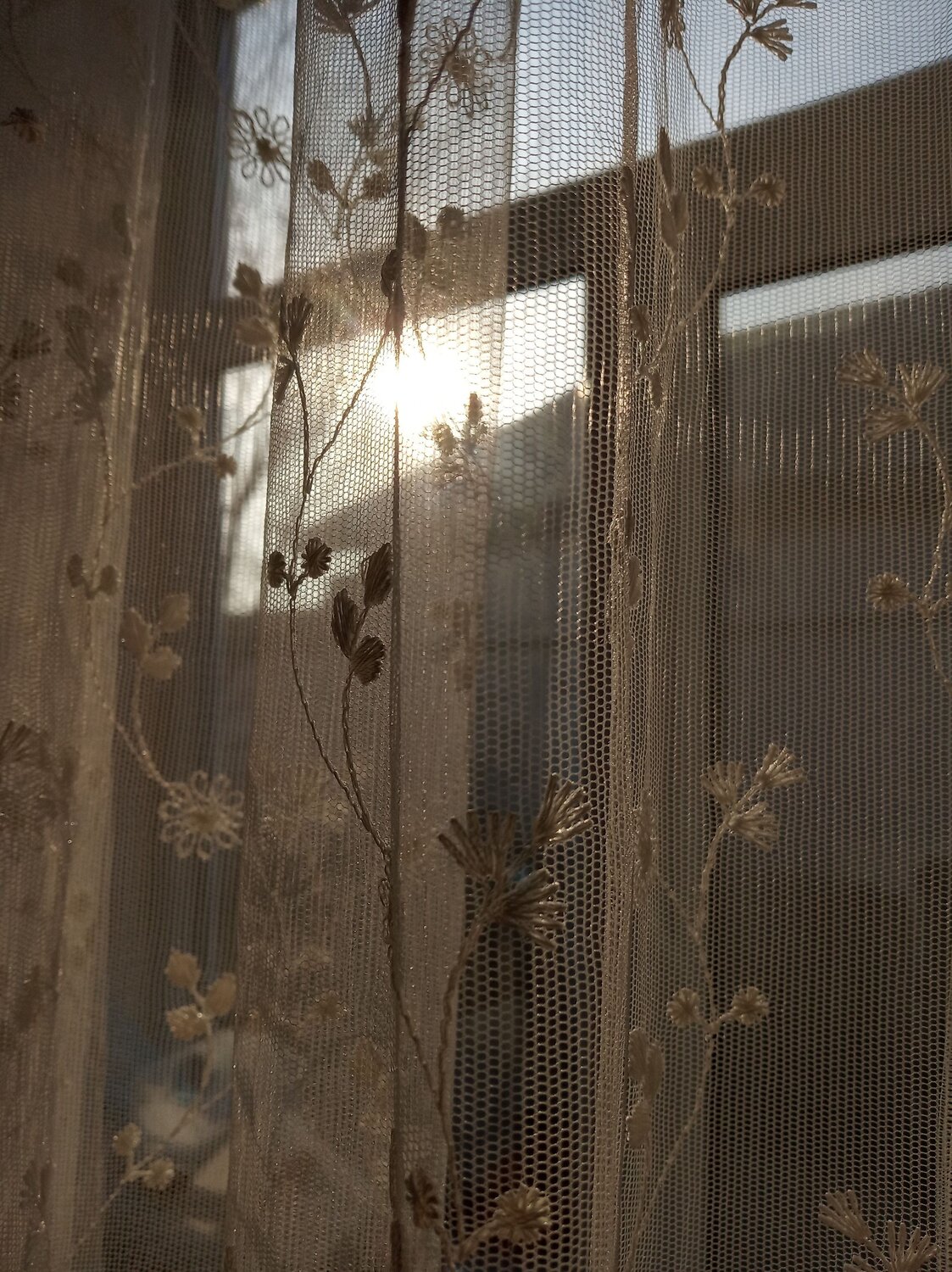 View behind the curtains