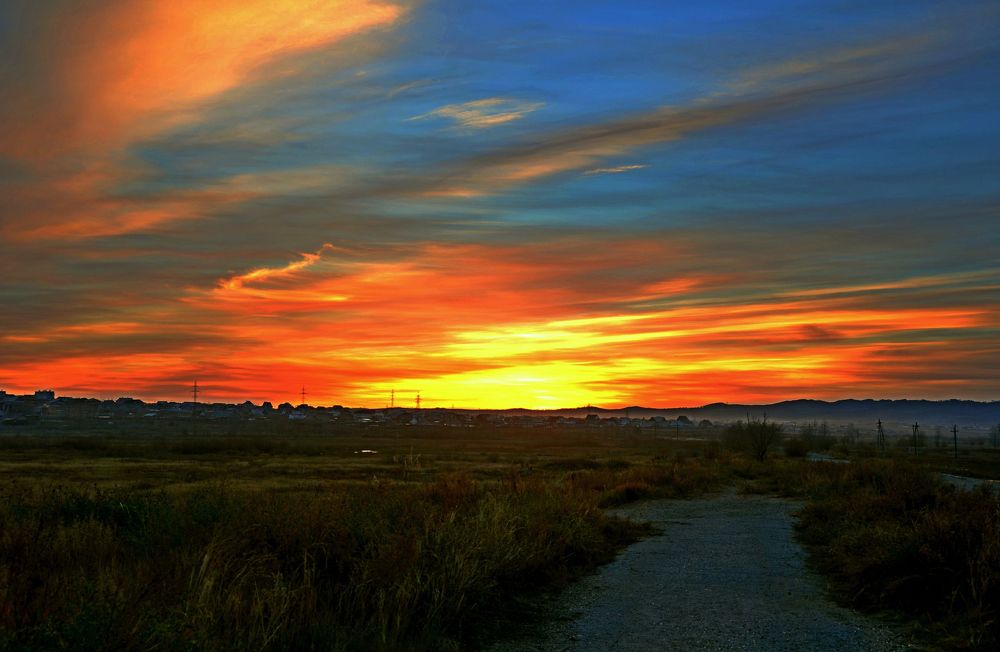 Облака на закате.