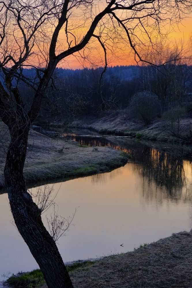 Весенний закат в Истре.