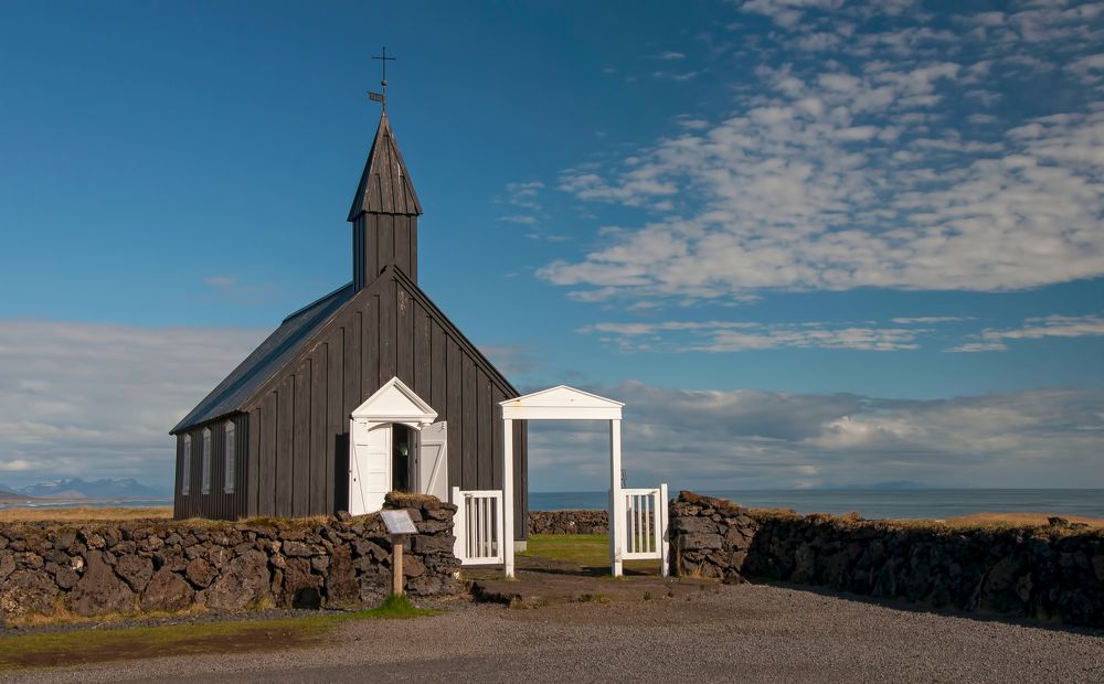 The Black church of Budir, Iceland.