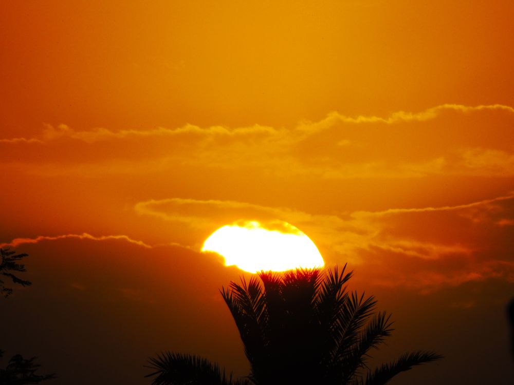 Sun is taking dive in cloudes