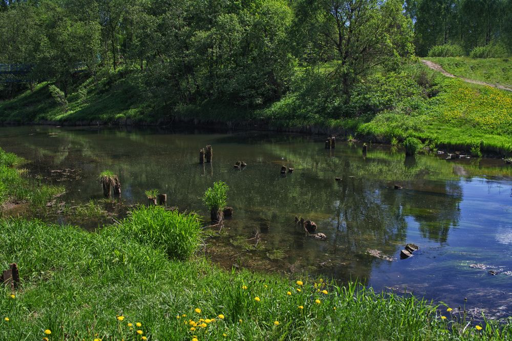 a small village river