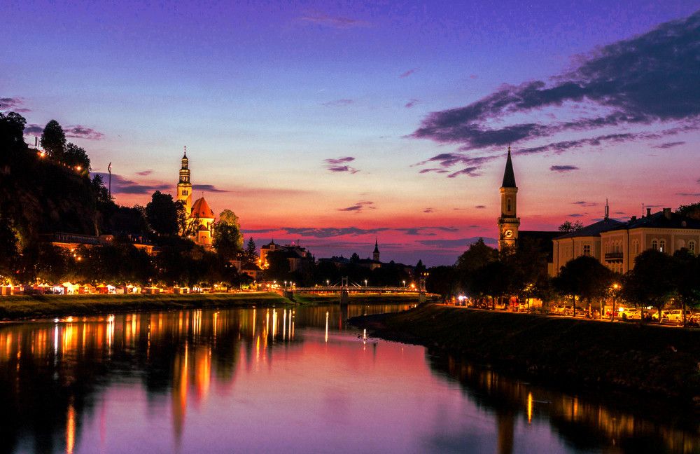 Речка Зальцах. Зальцбург.