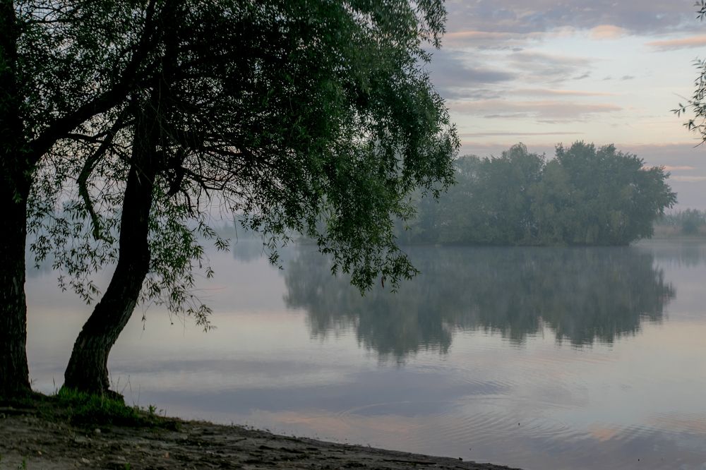 Туманное утро на Волге
