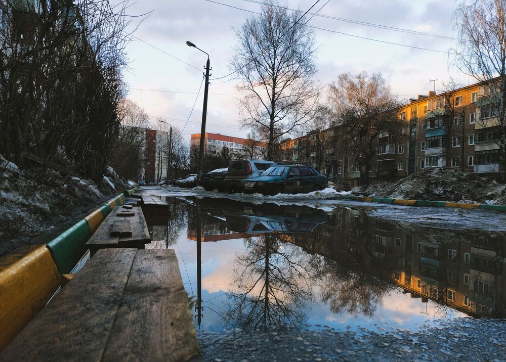 Russian spring in small town