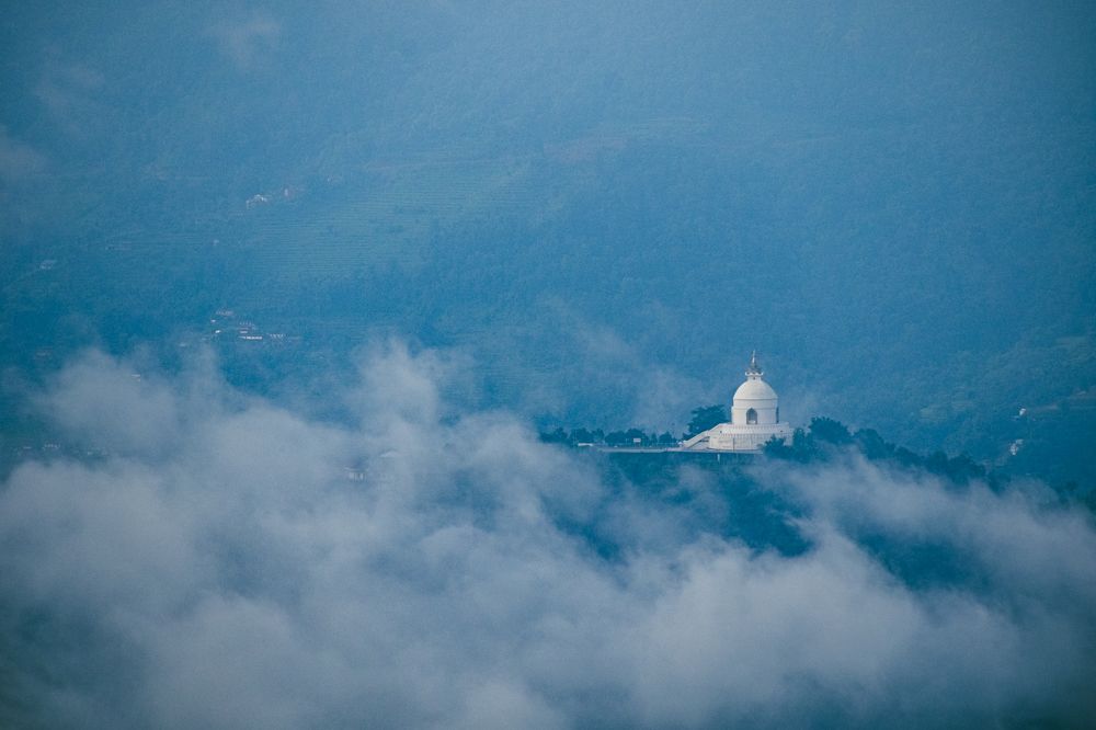 Temple above clouds