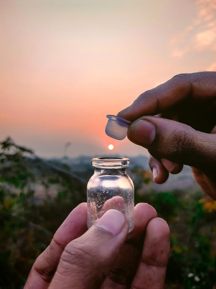 Taking sun inside a container.