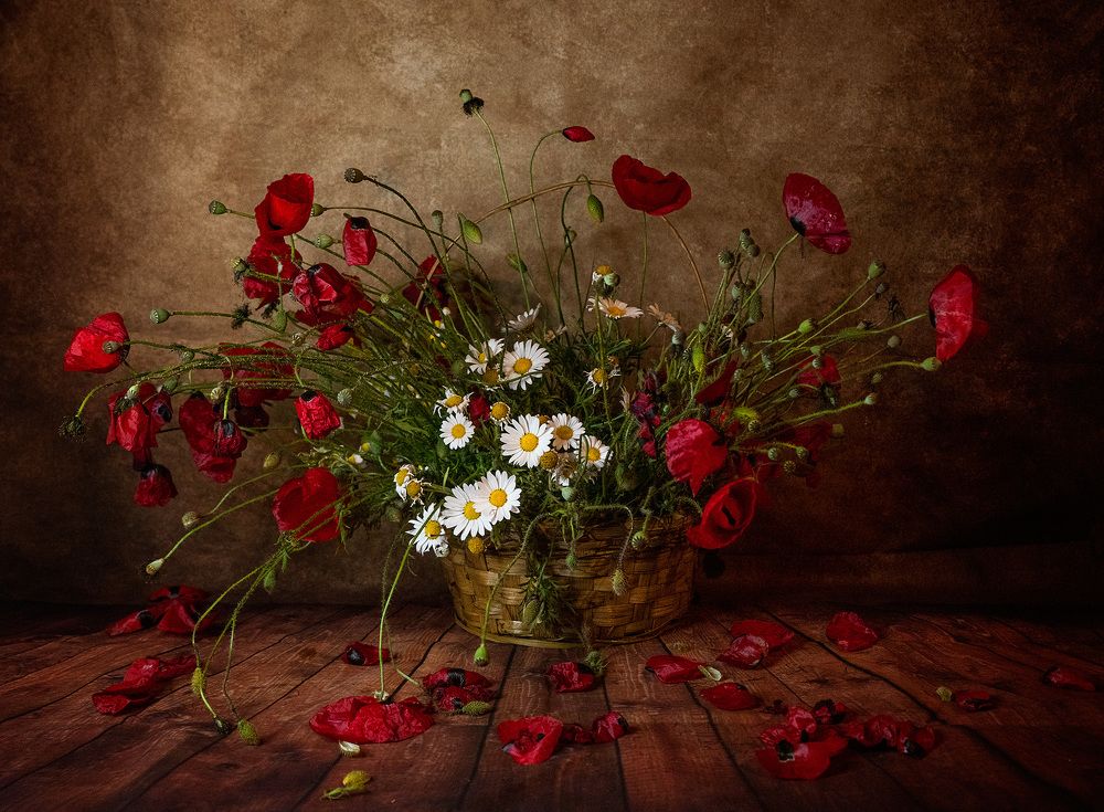 Still life with poppies