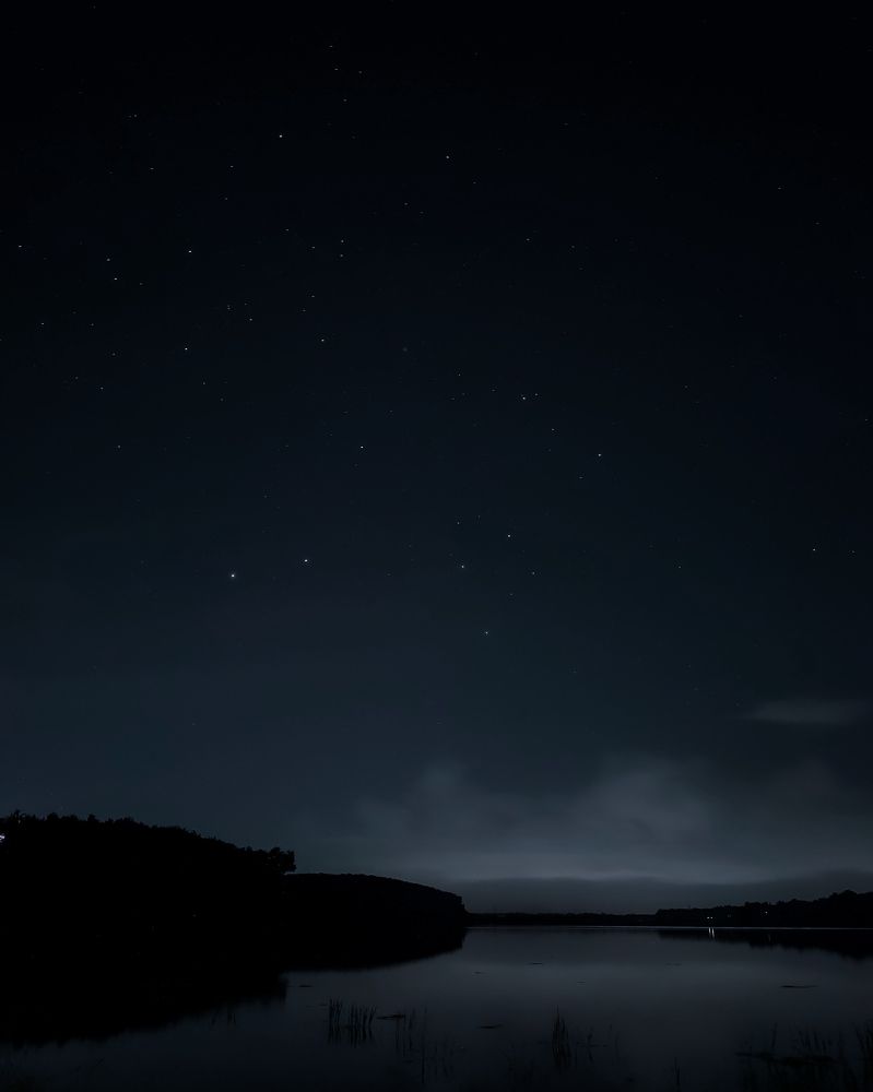 Night view from the largest freshwater lake in Kerala