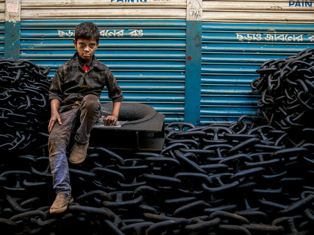 The Child with ferocious look