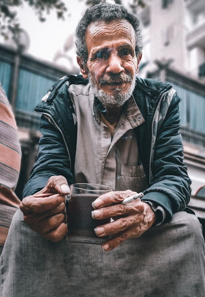 Street portrait by mobile phone