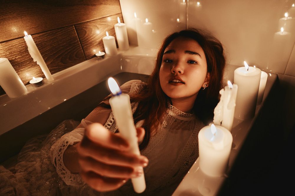 Ванна при свечах
