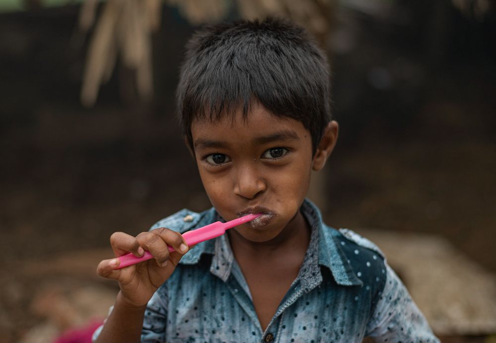 Brushing teeth is also fun for kids