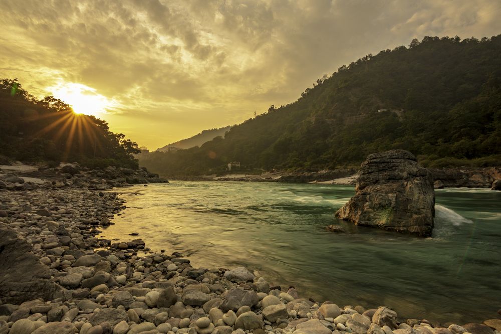 Sunset at Bank of Ganges