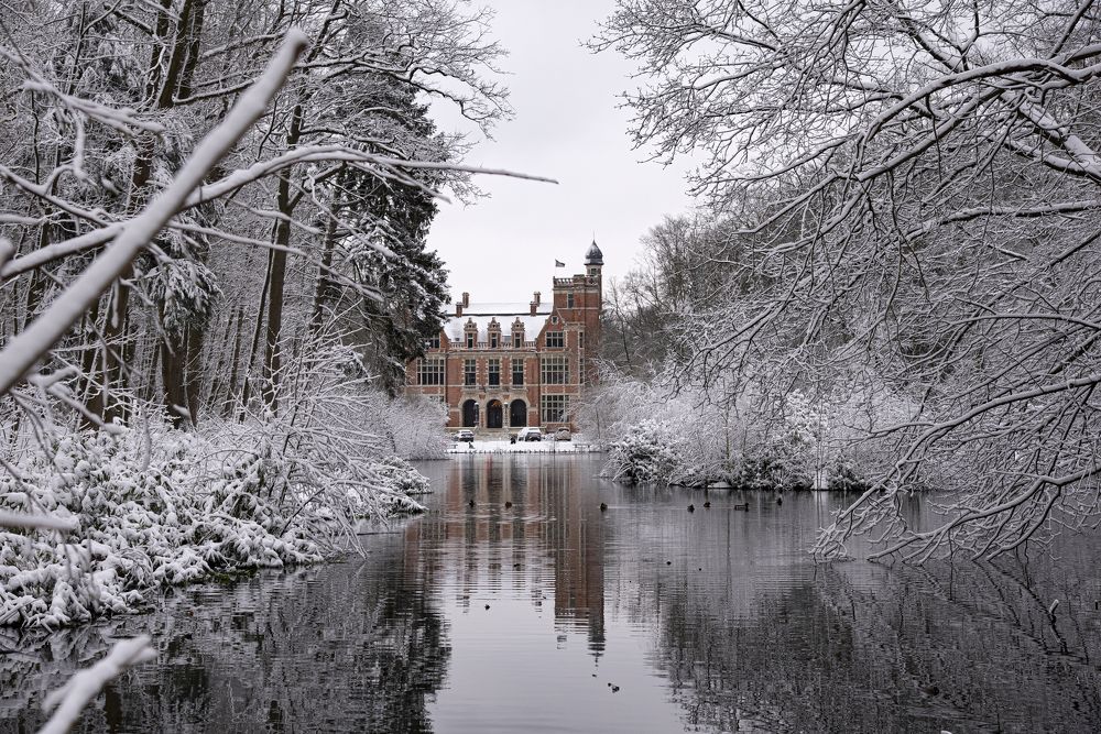 winter landscape with a castle