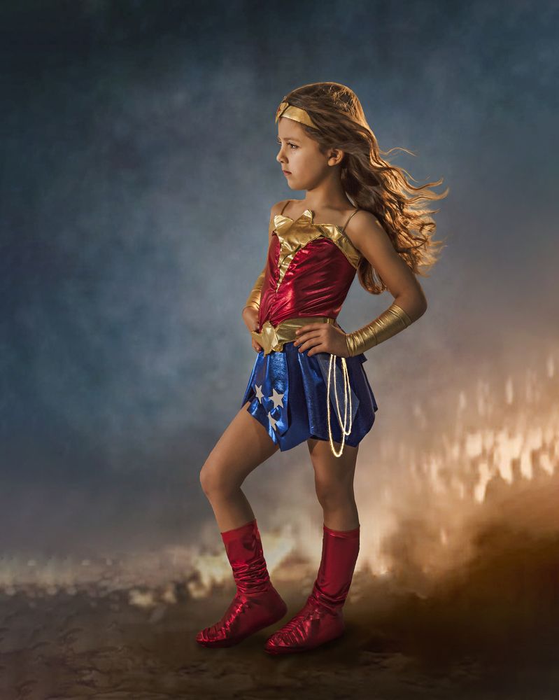 My Wonder Woman, only six years old!