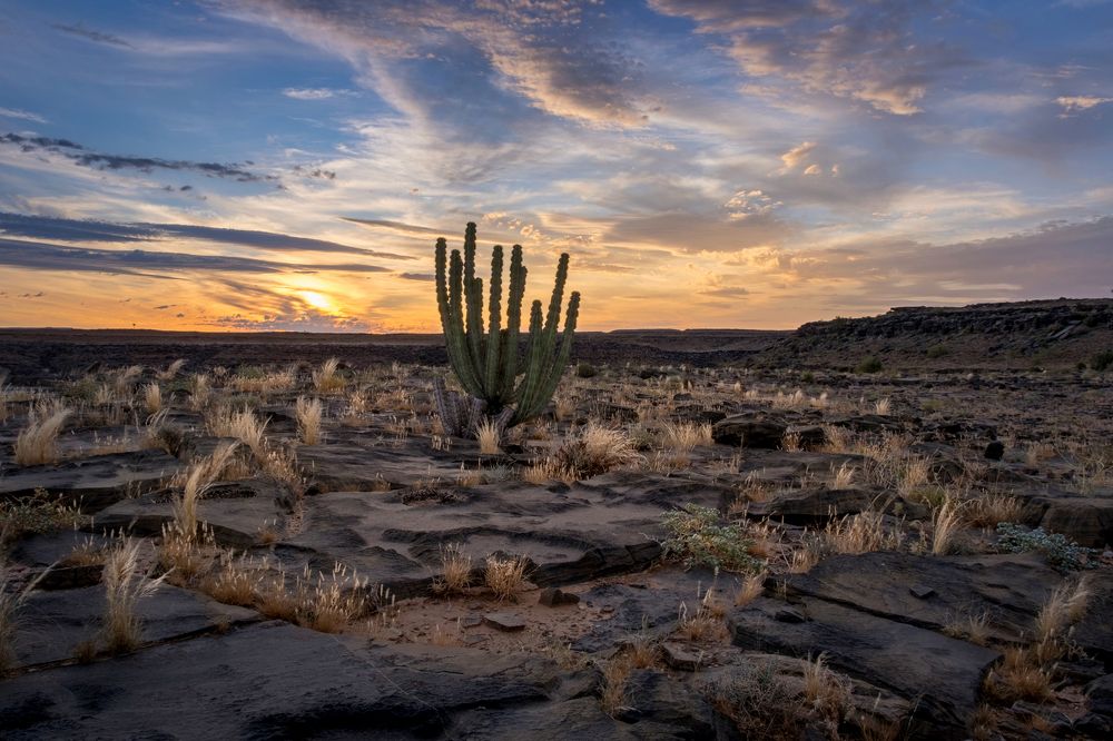 Закат на каменистом плато
