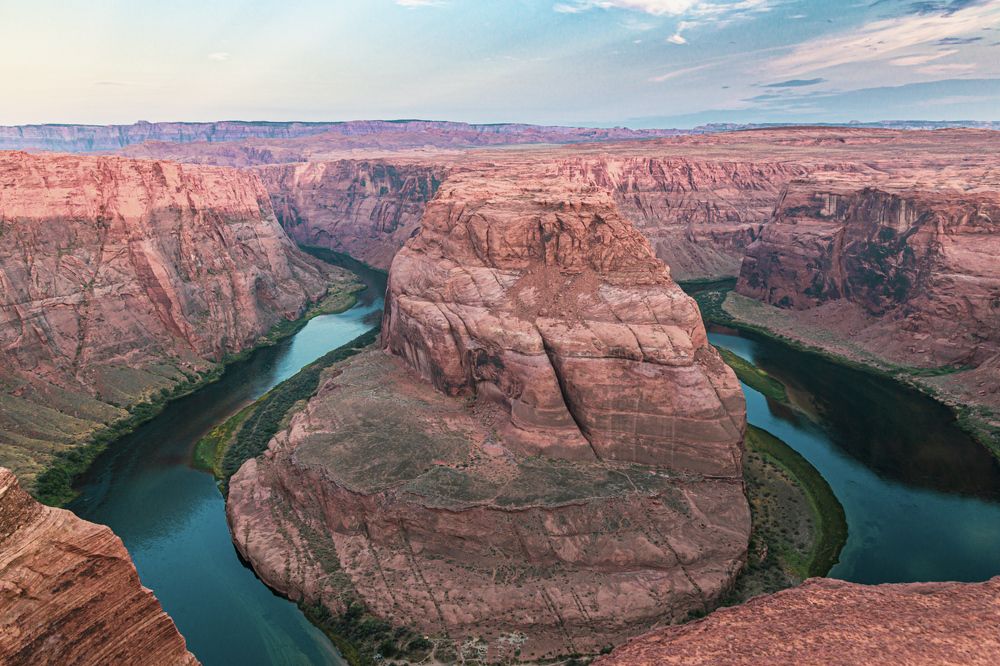 Sunrise at the Horseshoe Bend. Colorado River.