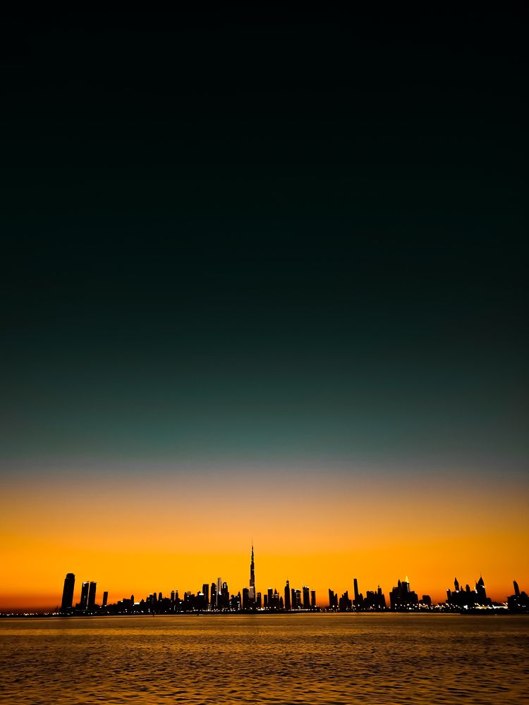 Sunset view of Dubai city