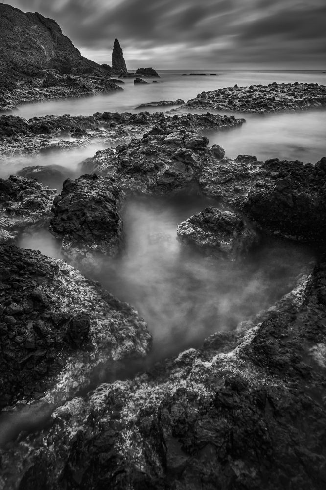 Black and white seascape