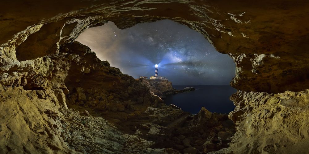 The magic cave at night