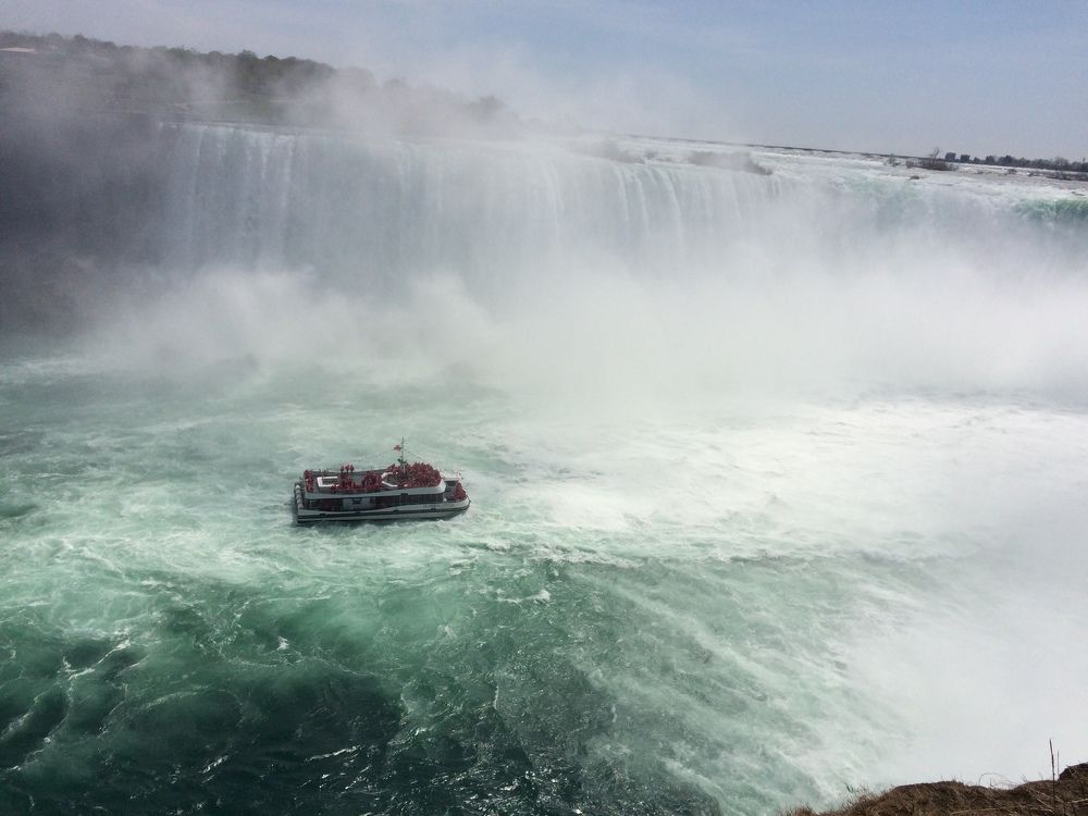Величественная река Ниагара и Ниагарский водопад.