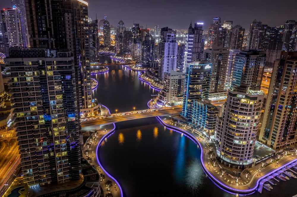 Dubai Marina at the night