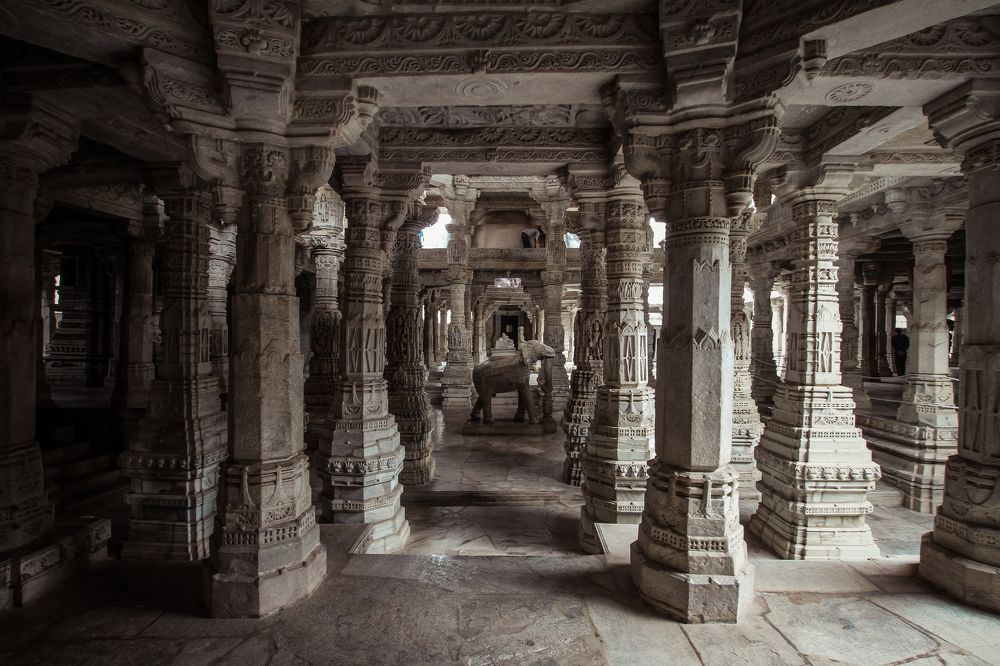 Marble elephant in the marble forest