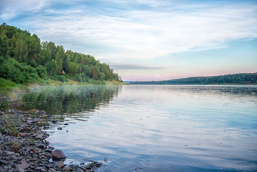 Закат на реке Томь