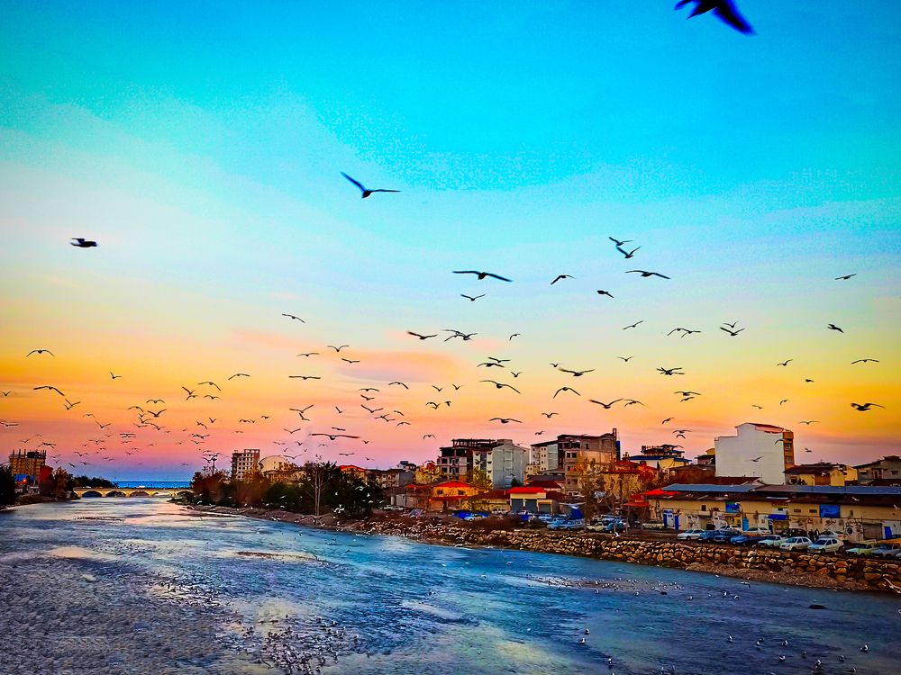 Nature photography (City at sunset-Rivers)