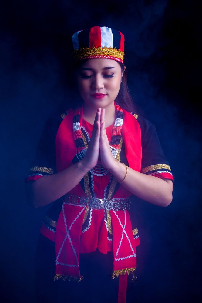Women With Hat - Bidayuh Clan Outfit