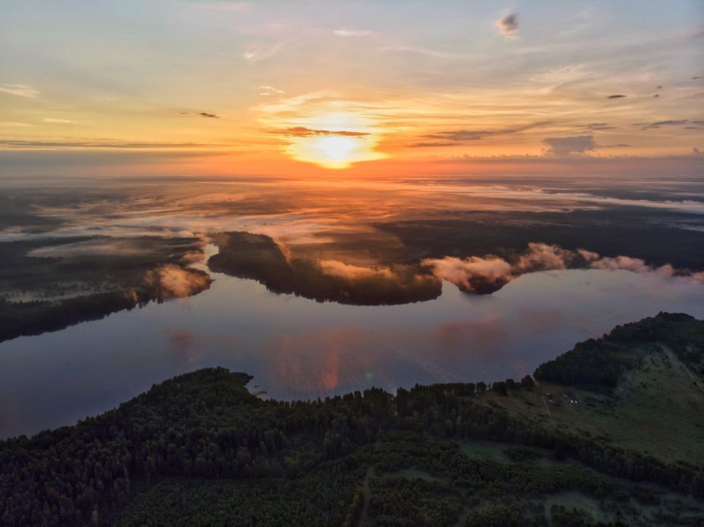 Sunrise over the Desna River